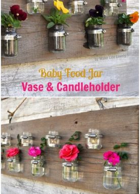 Baby food jar vases and candleholders for Spring