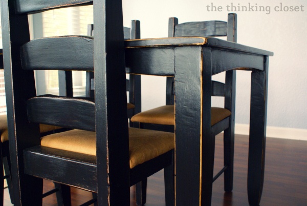 black distressed furniture