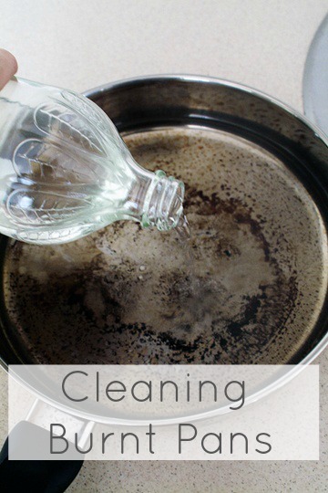 cleaning burnt pans