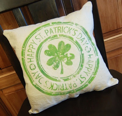 shamrock stamp pillow