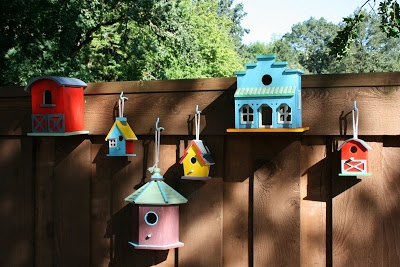 birdhouses in garden