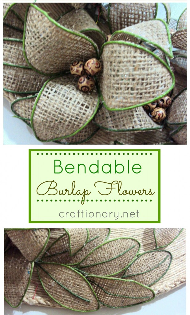 handmade burlap wire flowers