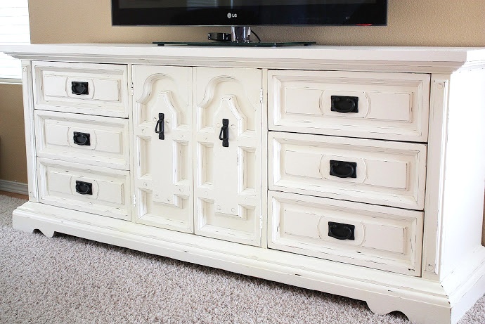 white painted buffet