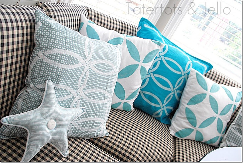 stenciled decorative pillows