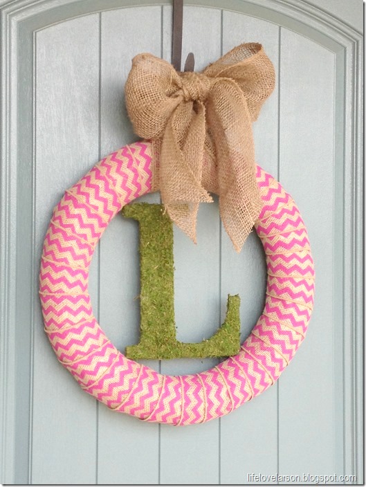 chevron monogrammed wreath