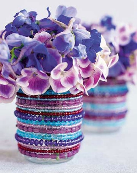 DIY beaded vases