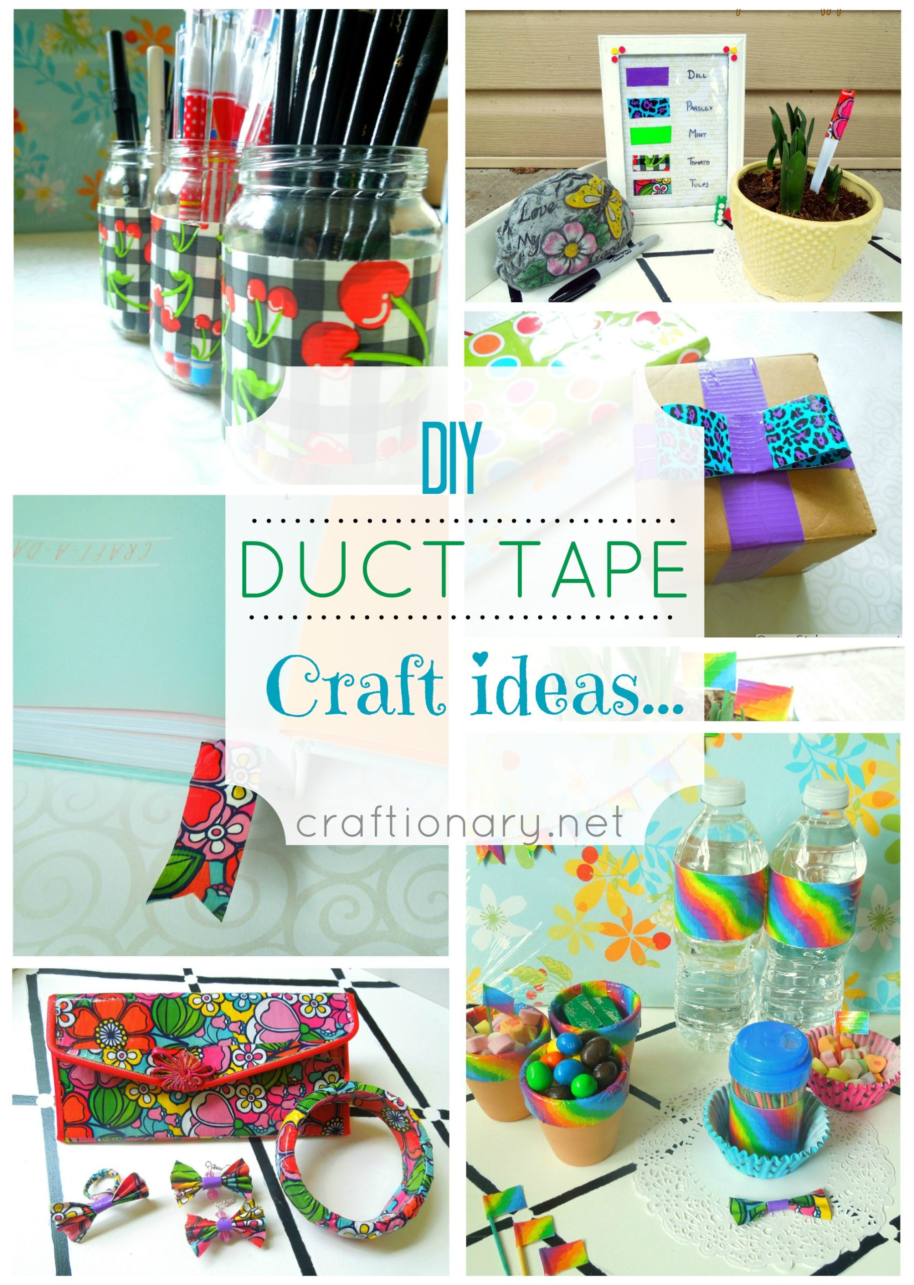 DIY Duct Tape Room Decor - Painting, Dream Catcher, & Pencil Holder |  SoCraftastic - YouTube