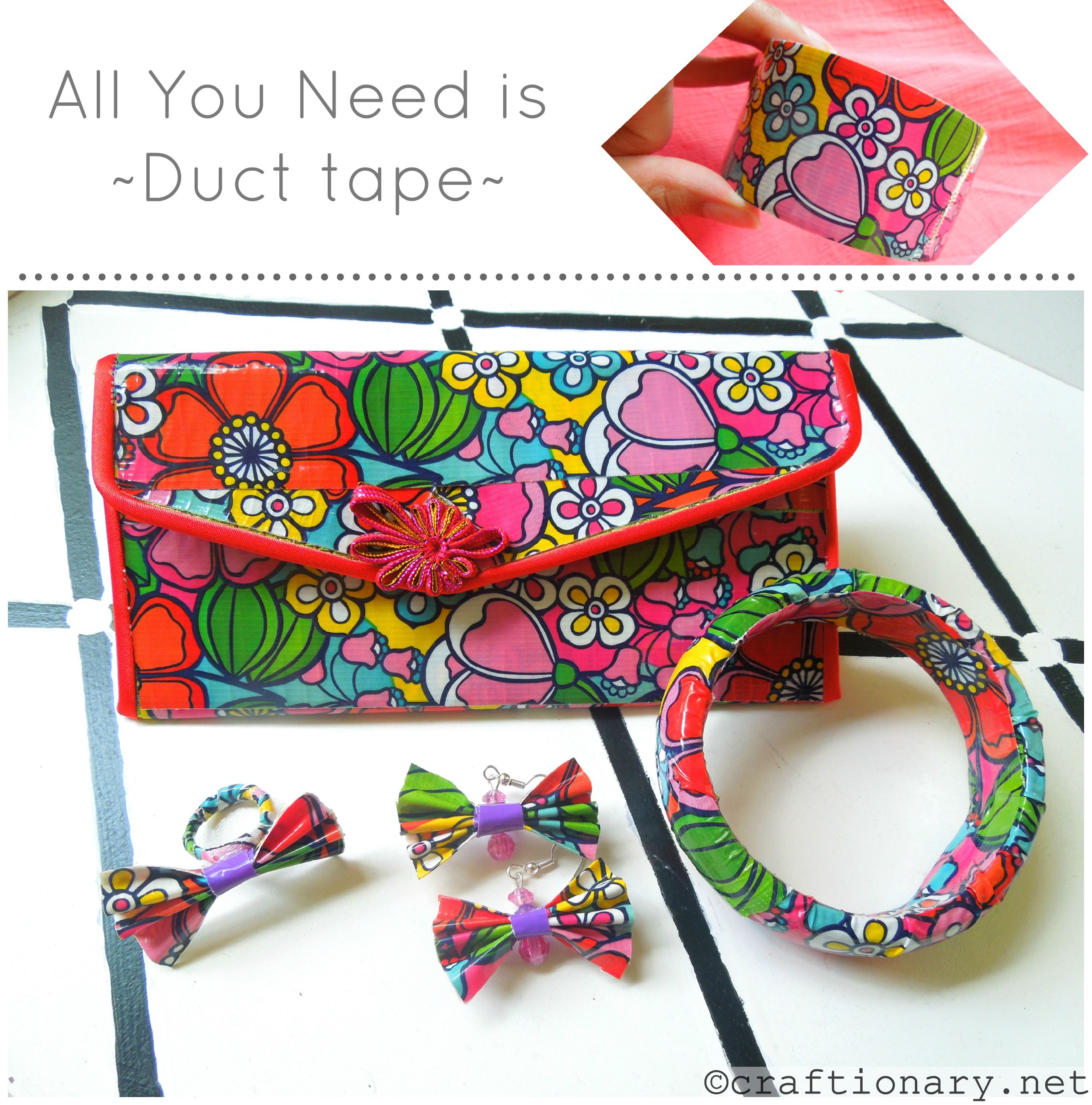 Duct tape crafts- DIY girly accessories - Craftionary