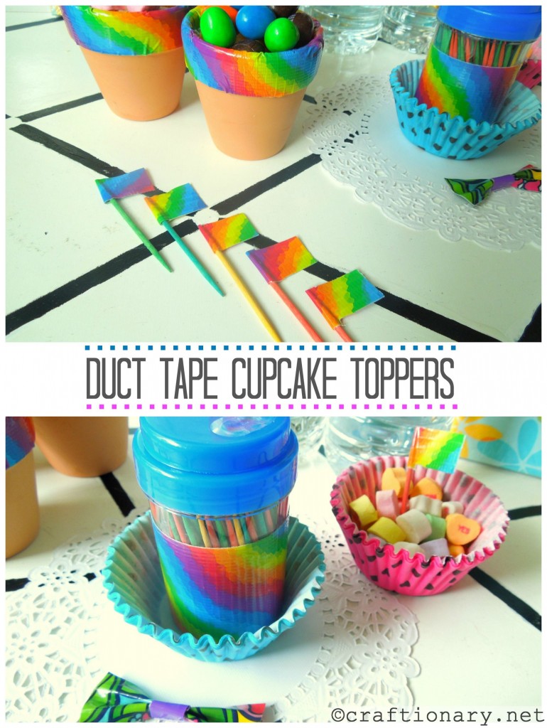 duct tape cupcake toppers