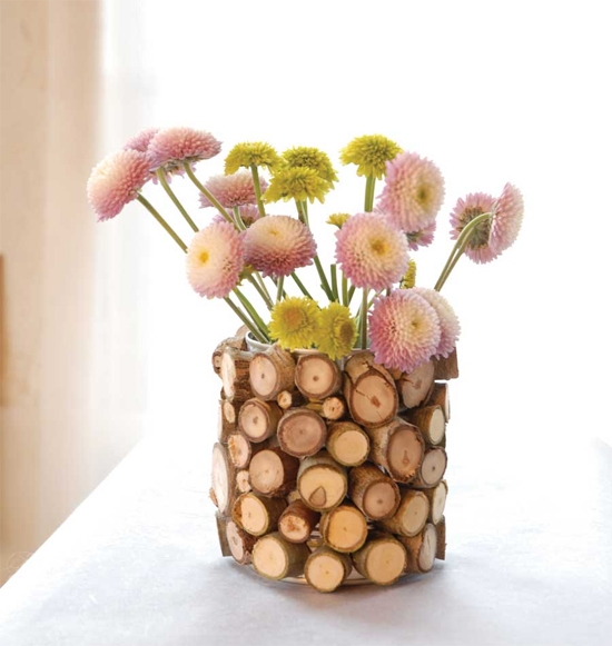 wood flower vases