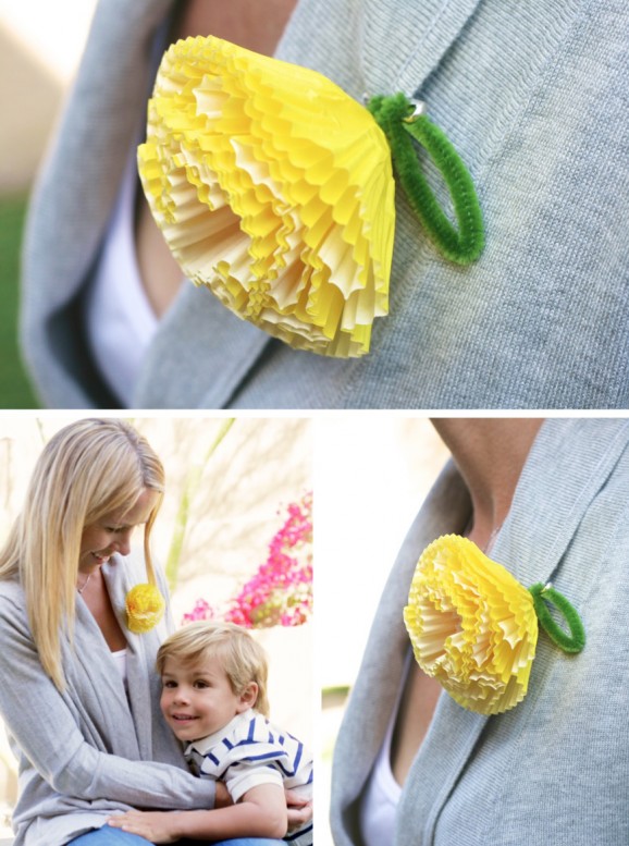 cupcake liner corsage