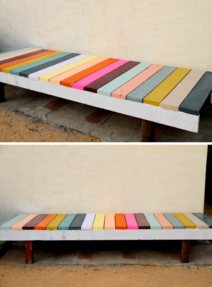 DIY-painted-garden-bench