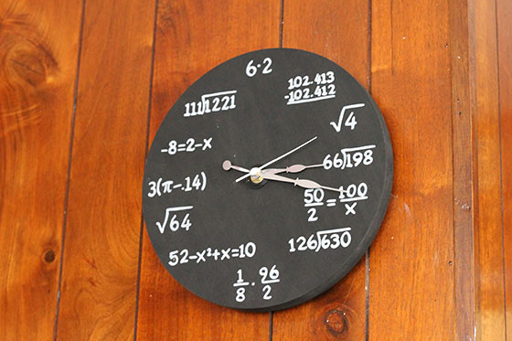 make a DIY math clock