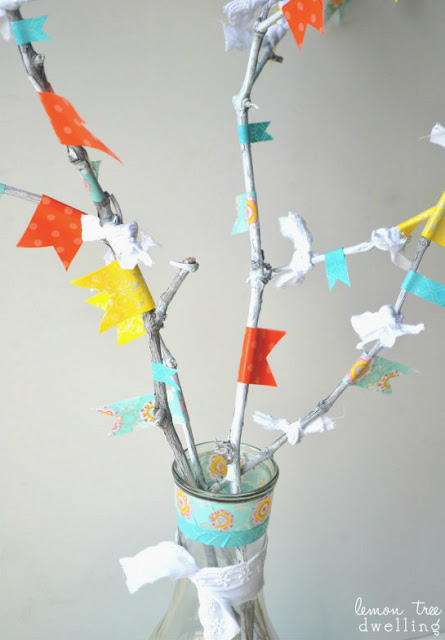 spring twig washi tape tree