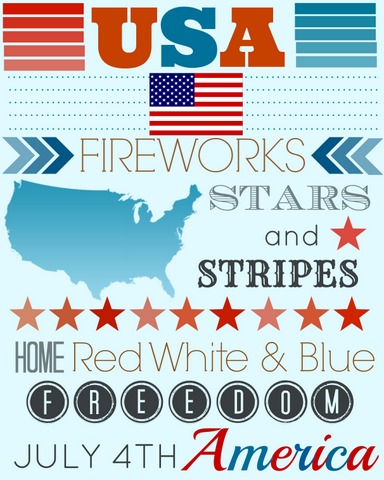 4th july usa america printable