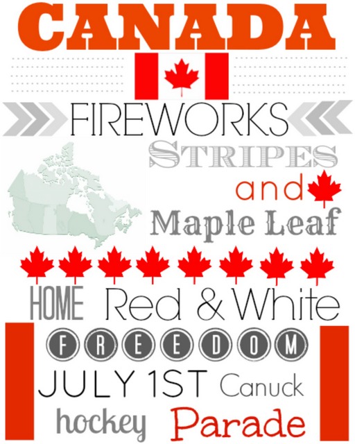 Canada 1st July free printable subway art