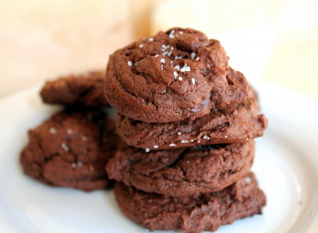 dark chocolate sea salt cookies baked recipes