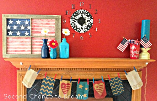 patriotic bunting mantle