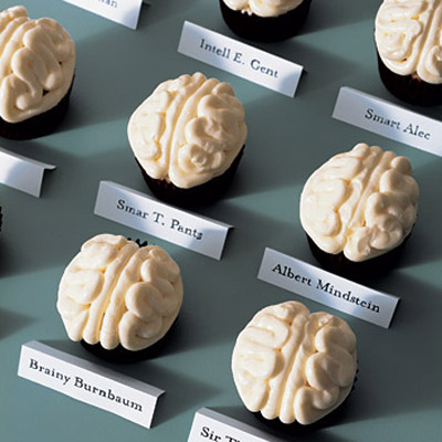 Halloween brain cupcakes