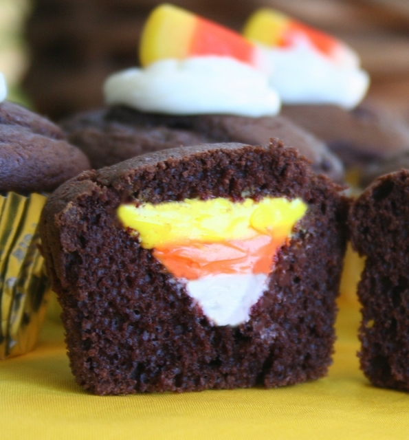 candy corn cupcakes