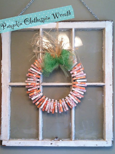 pumpkin clothespin wreath