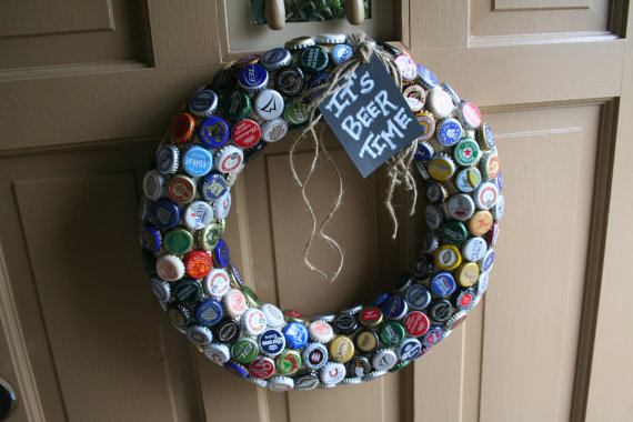 bottle cap wreath