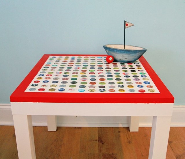 diy bottle cap ikea table