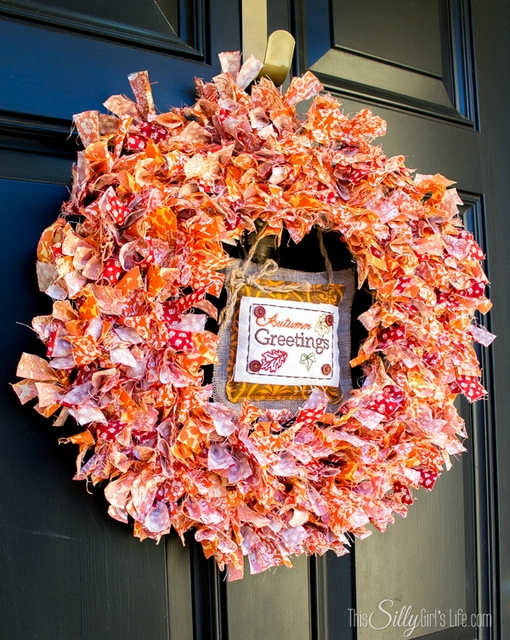 fabric scraps fall wreath