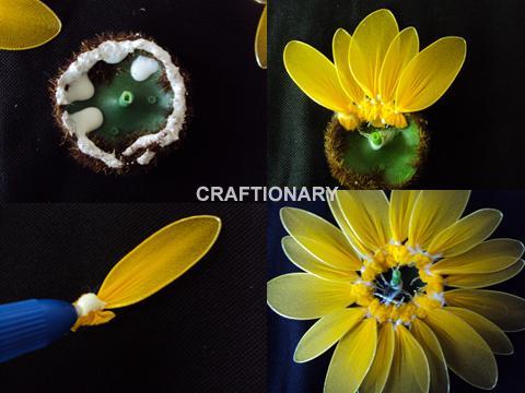 how-to-make-nylon-sunflower-craft