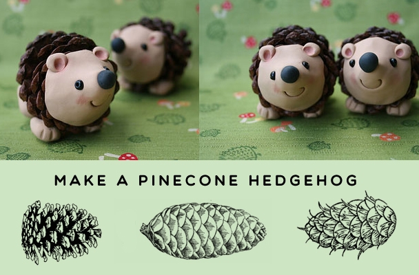 make a pine cone hedgehog