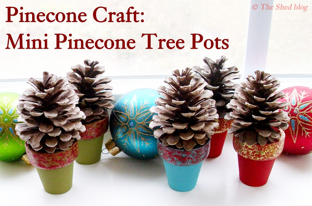 pinecone craft tree pots