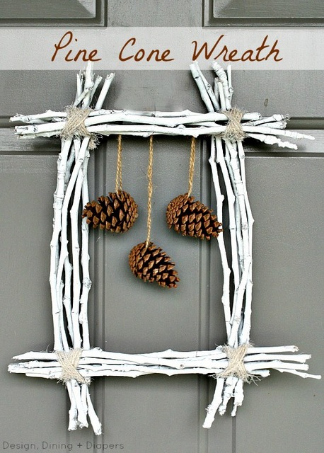 Fall pine cone wreath