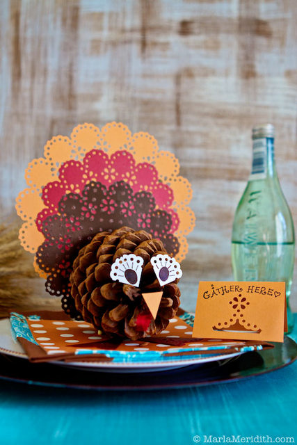 pinecone turkey centerpiece