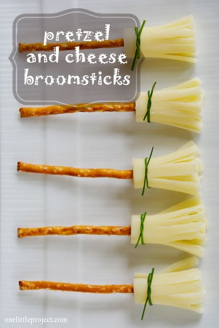pretzels and cheese broomsticks