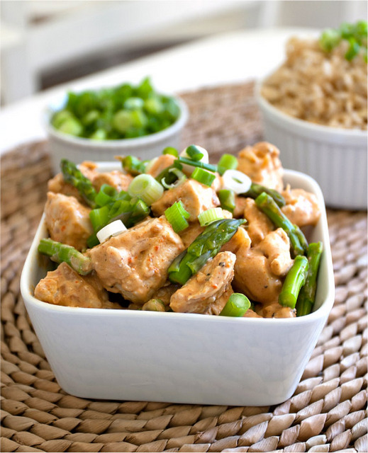 chicken with peanut coconut sauce