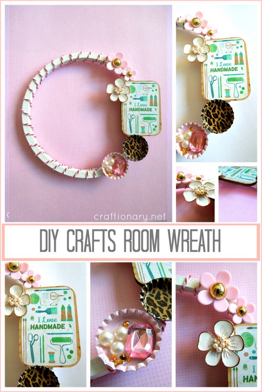 DIY embroidery hoop wreath crafts room tutorial