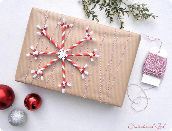 DIY snowflake gift wrap