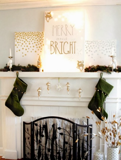 Merry and bright mantel