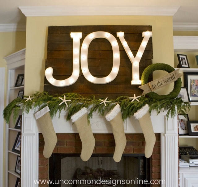 joy Christmas mantel