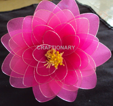pantyhose_pink_nylon_lotus_stocking_net_flower_craft