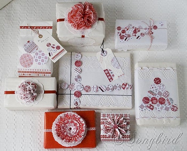 red white gift wrapping