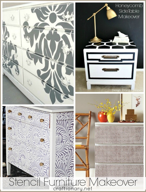 black-stencil-furniture-makeovers