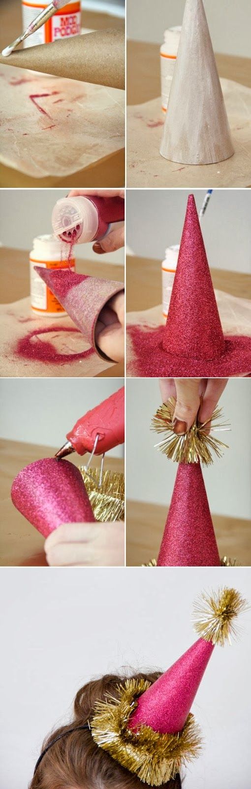 DIY glitter party hat