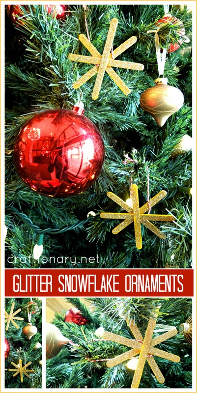 DIY glitter snowflakes tree ornaments