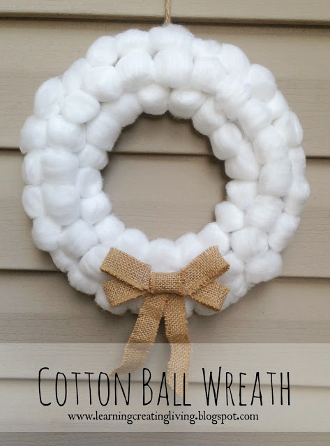 cotton ball wreath