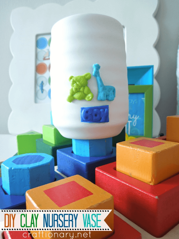 DIY clay vase tutorial baby boy nursery
