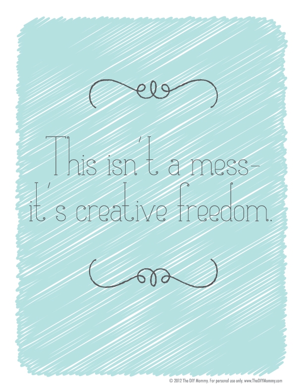 creative mess free printable