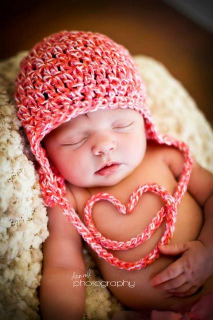 crochet valentines day baby