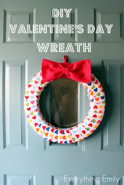 hearts polka dot fabric wreath