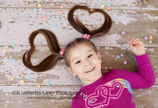 hearts ponytails photo idea